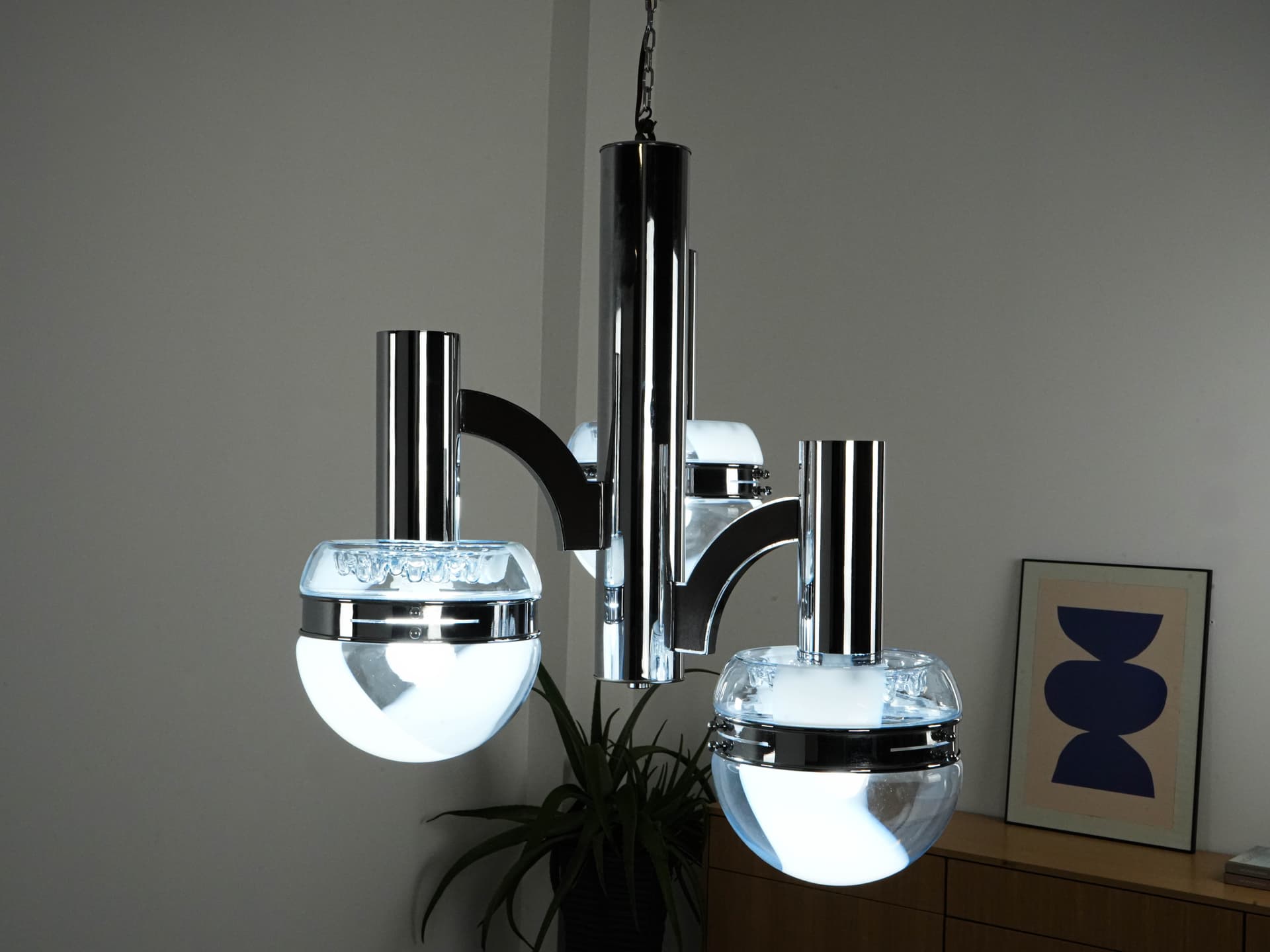 Żyrandol Space Age, szkło Murano, Włochy, lata 70 - 131150