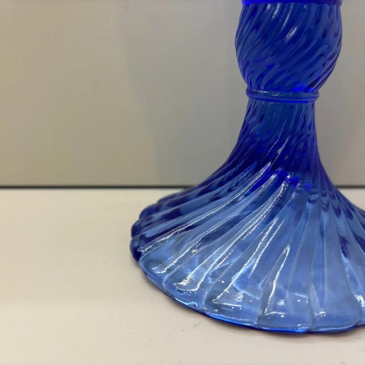 Vase Spirelli, blue glass, by R. Serwicki, Poland, 1970s. - 8857