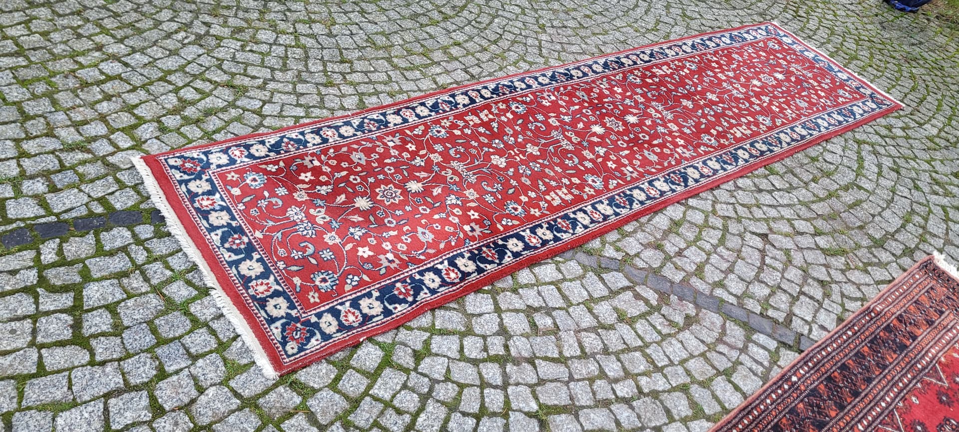 Chodnik Indo Keshan, 80x315 cm, czerwony, wełna, Indie - 131308