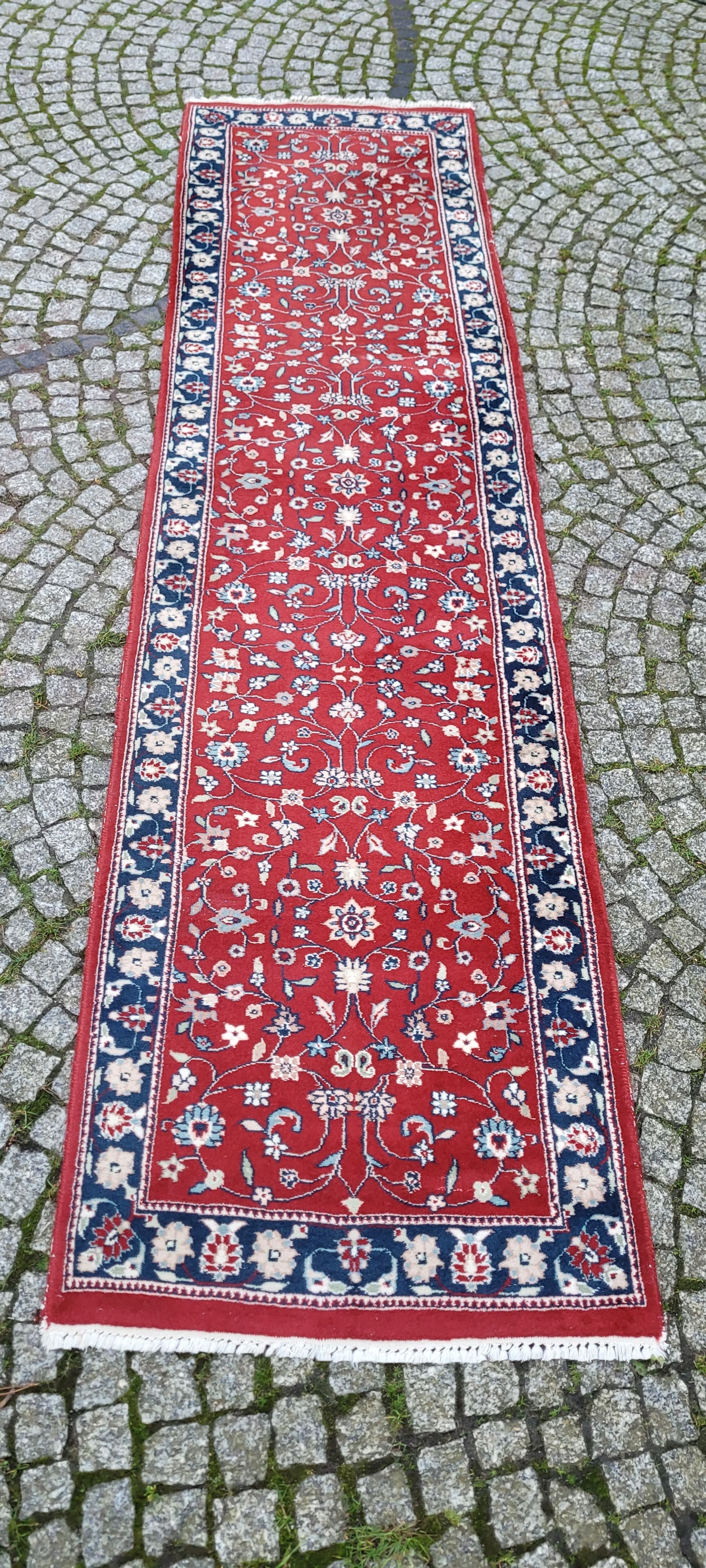 Chodnik Indo Keshan, 80x315 cm, czerwony, wełna, Indie - 131305