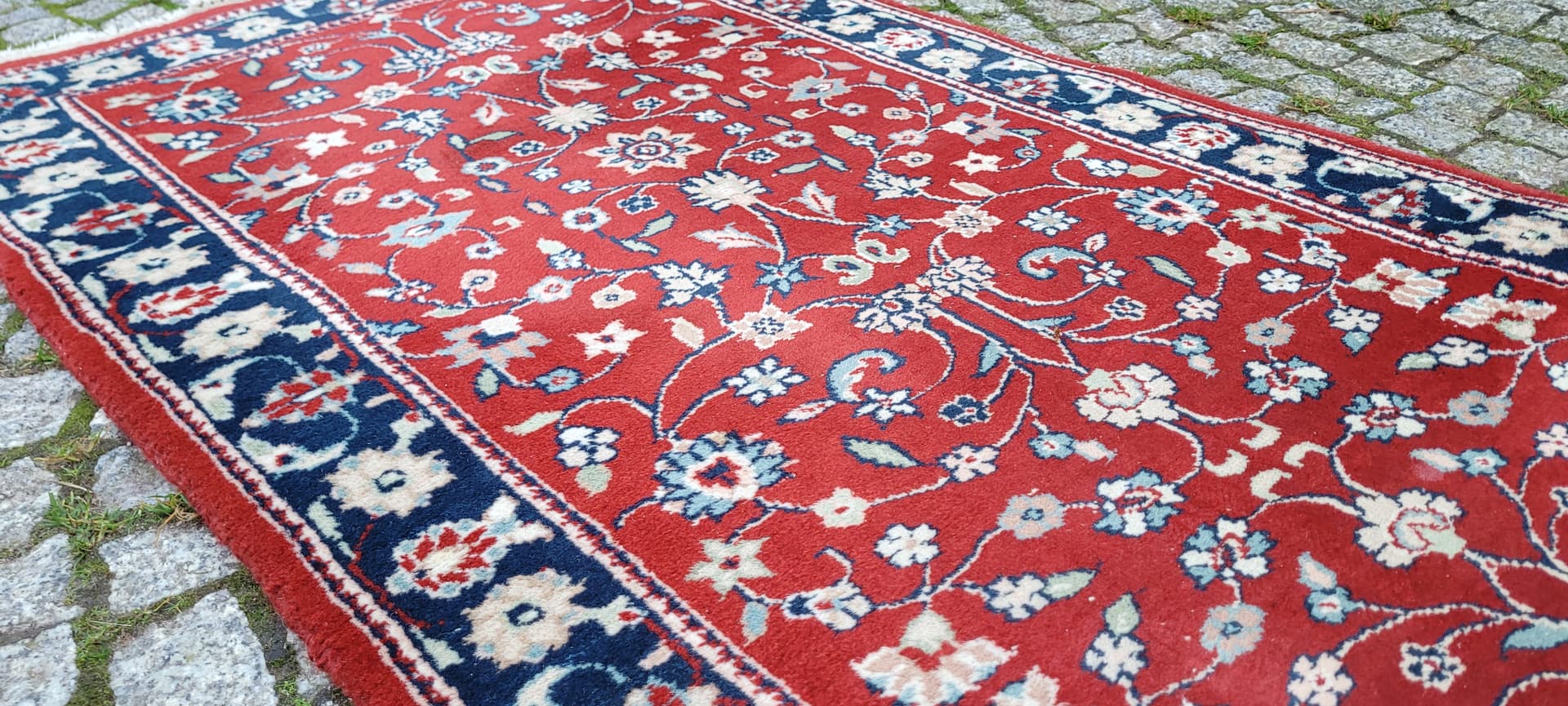 Chodnik Indo Keshan, 80x315 cm, czerwony, wełna, Indie - 131315