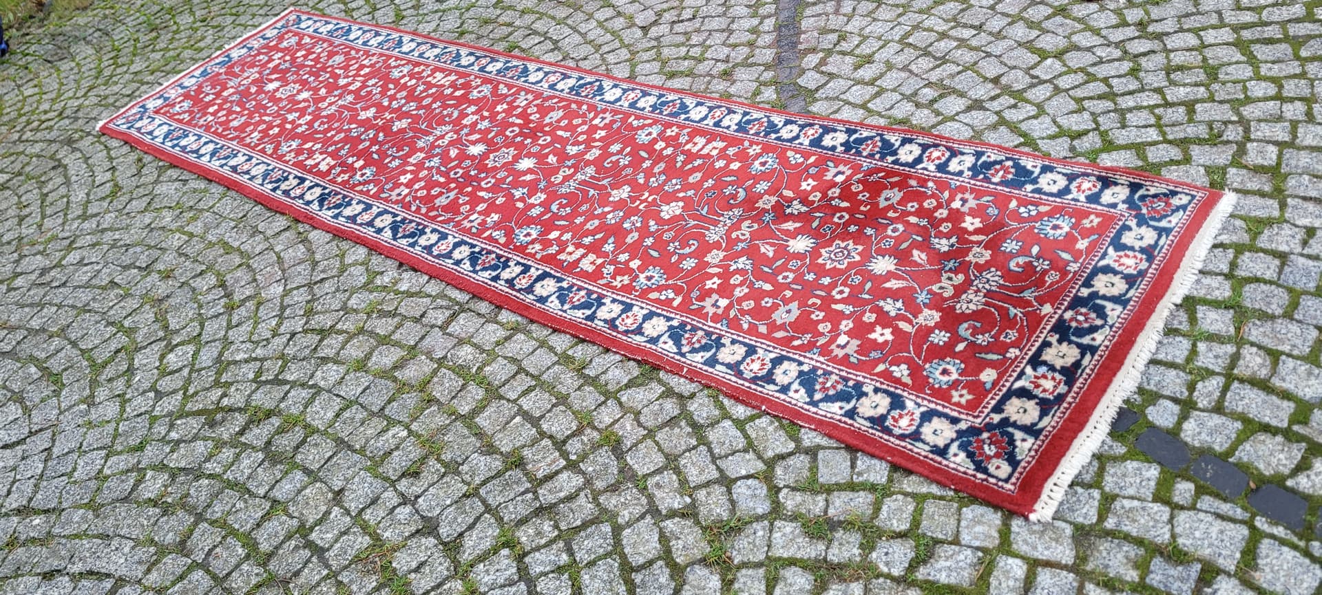 Chodnik Indo Keshan, 80x315 cm, czerwony, wełna, Indie - 131306