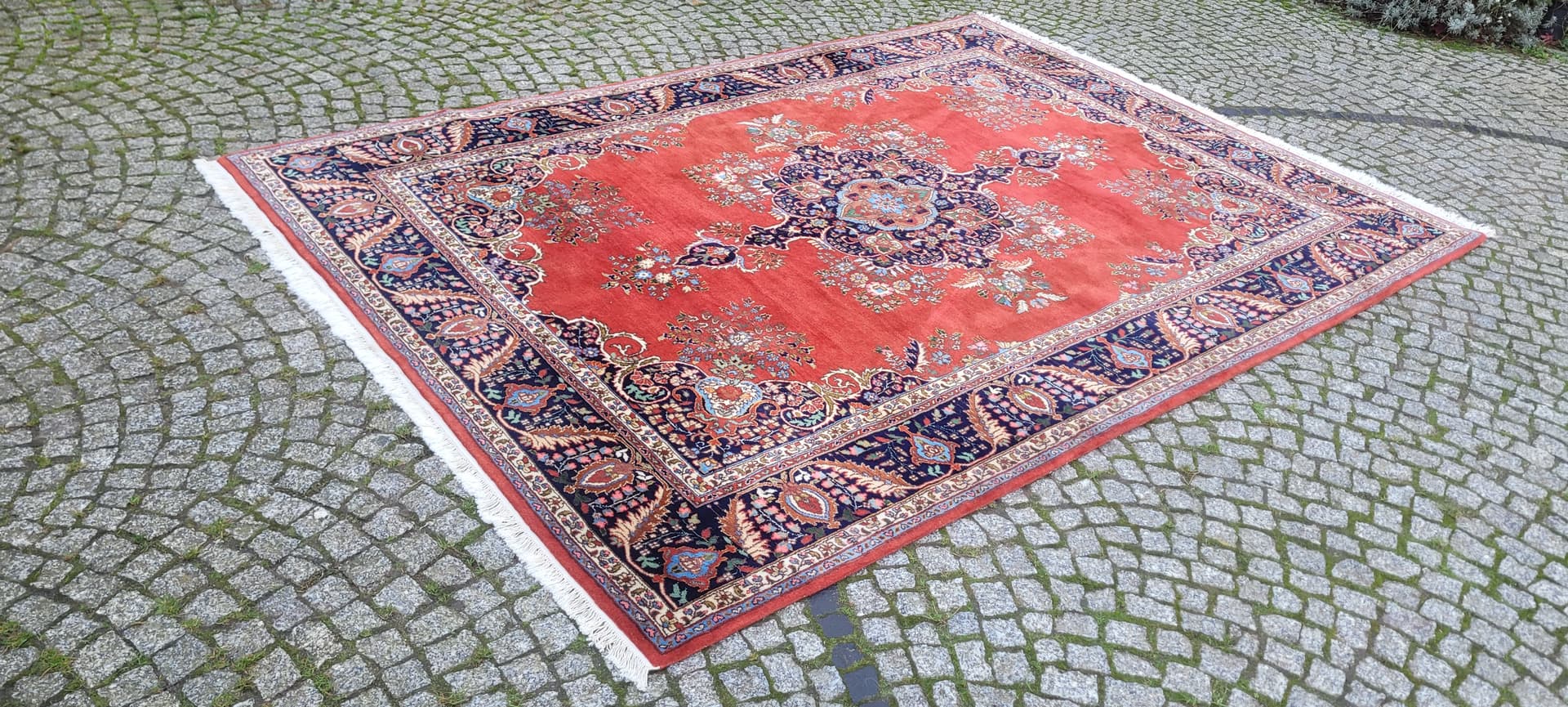 Dywan Kaszmar, czerwony, wełna, Indie, początek XX w. - 131647