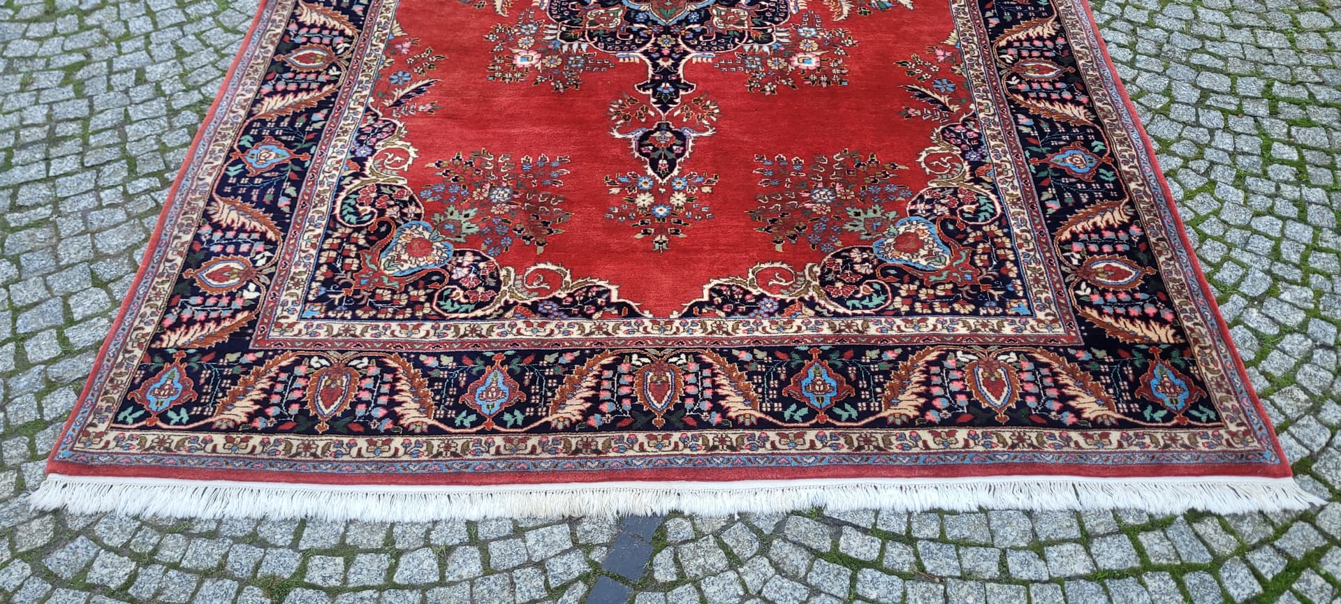 Dywan Kaszmar, czerwony, wełna, Indie, początek XX w. - 131650