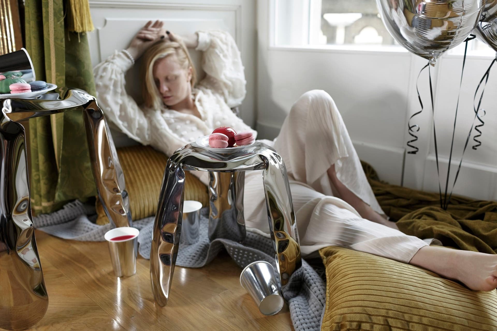 Stołek PLOPP niebieski 50 cm, Zieta Studio - 131695