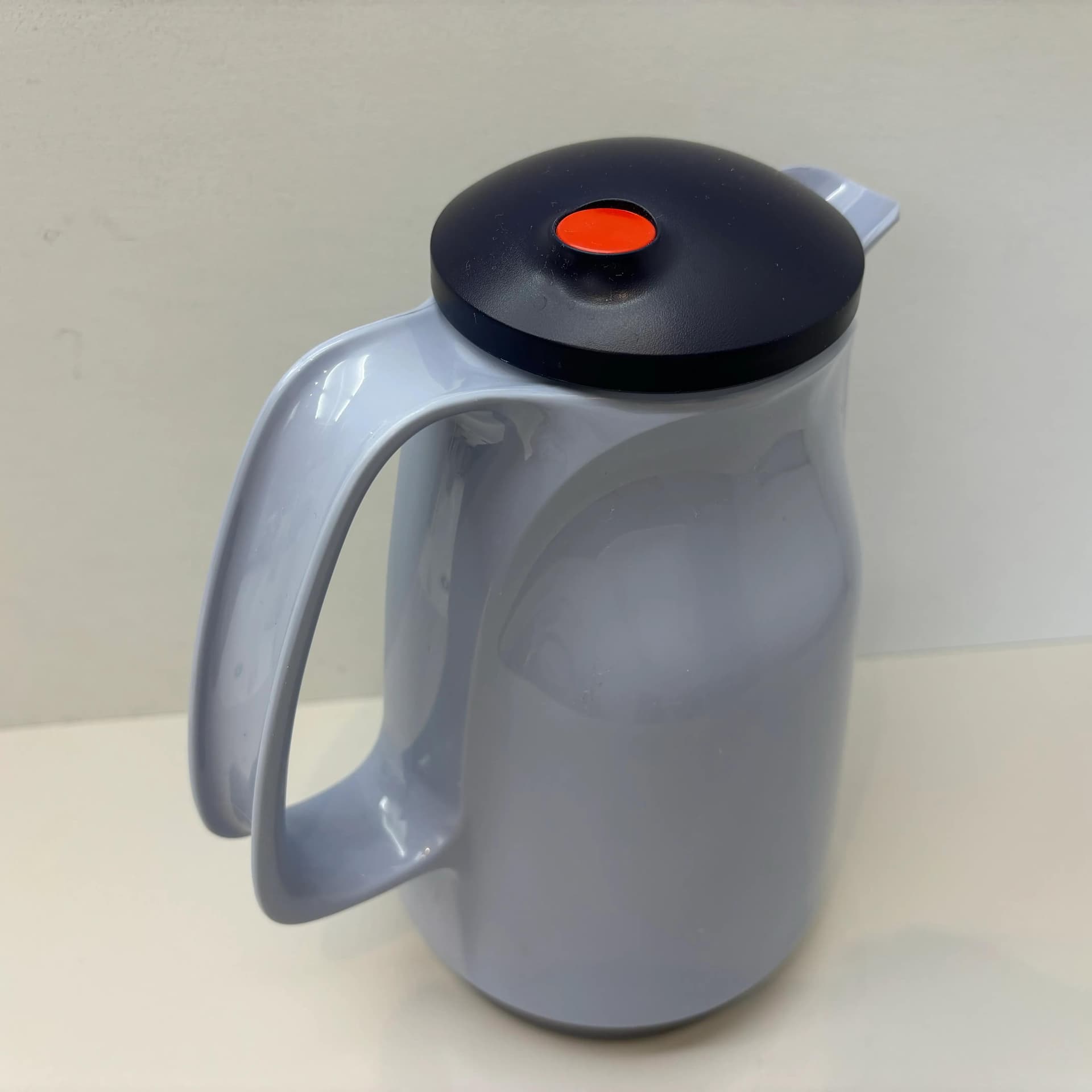 Thermos Bella, grey navy red, plastic, Rotpunkt, Germany, 1980s. - 9013