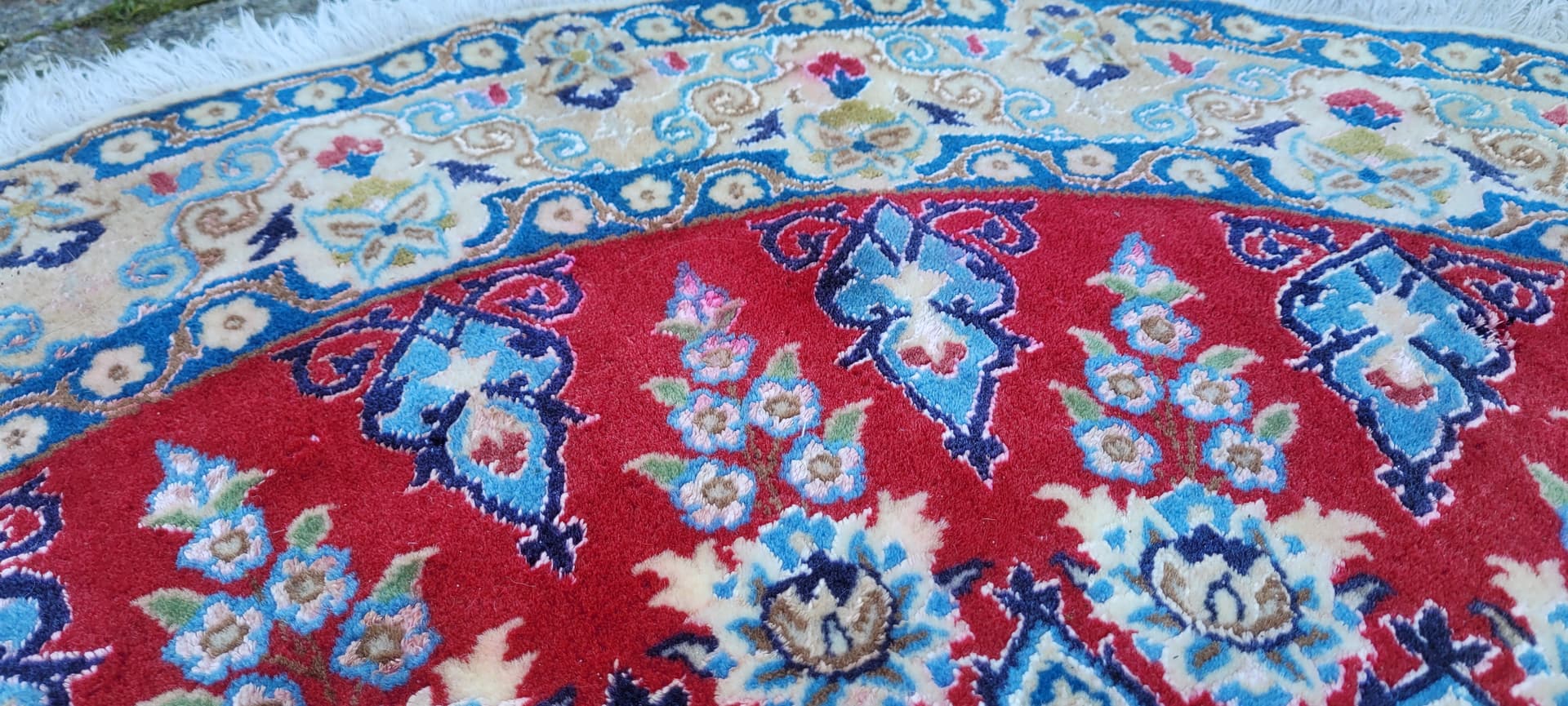 Dywan Nain, okrągły 125x125 cm, multikolor, wełna, jedwabiem, Iran - 131784