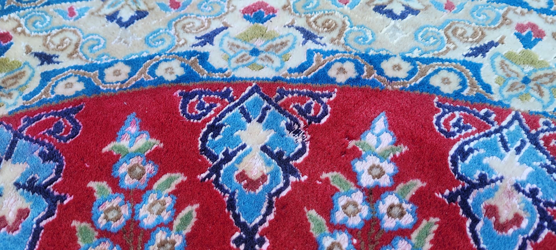 Dywan Nain, okrągły 125x125 cm, multikolor, wełna, jedwabiem, Iran - 131785