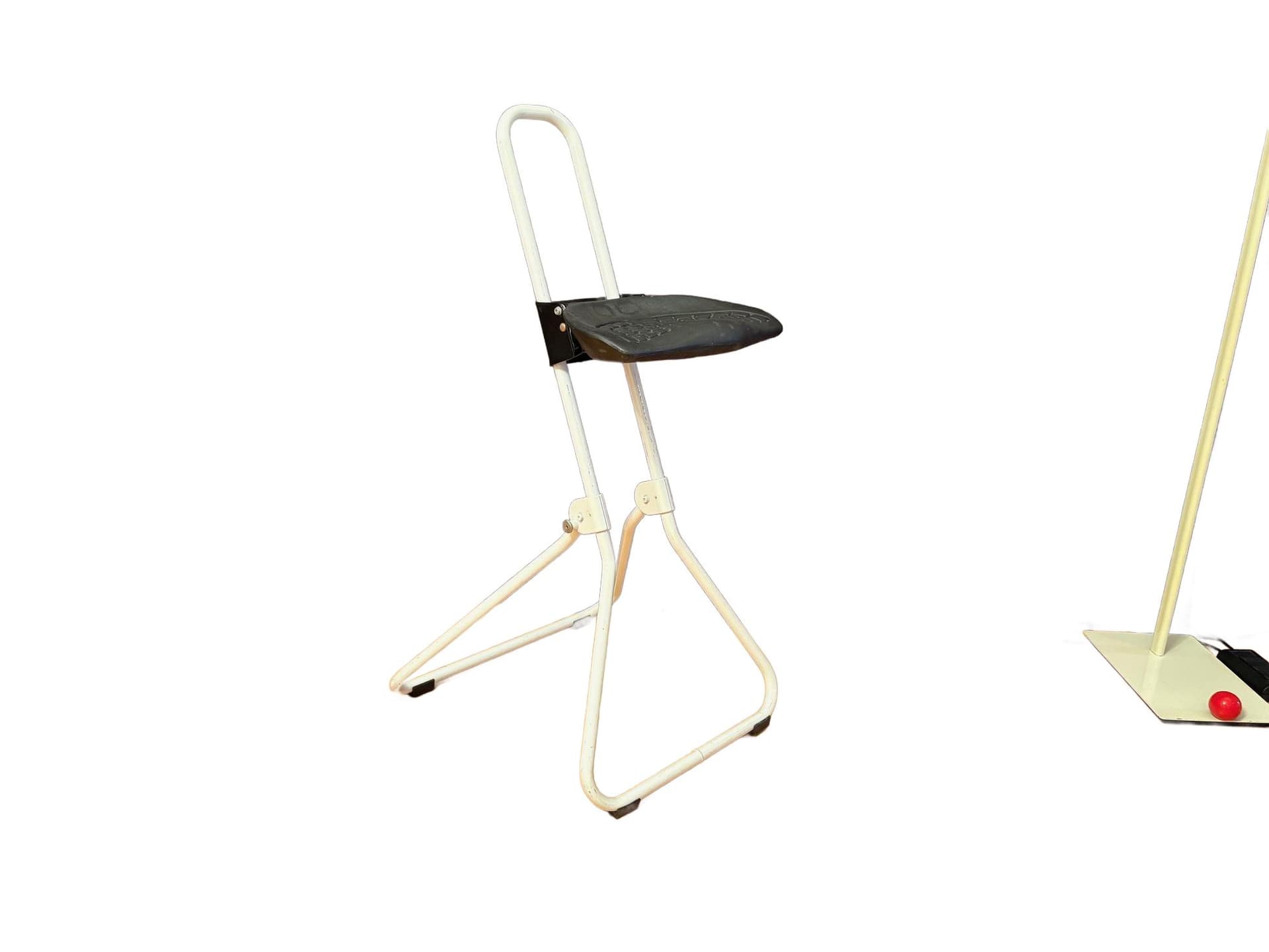 Stołek, ivory white, czarny, Niemcy, lata 90.