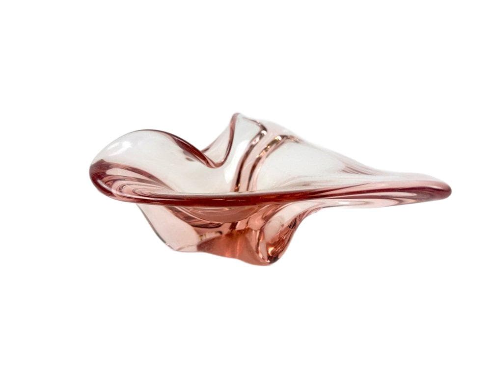 Popielniczka, różowy, szkło, proj. J. Hospodka, Czechosłowacja, lata 60. - 148230