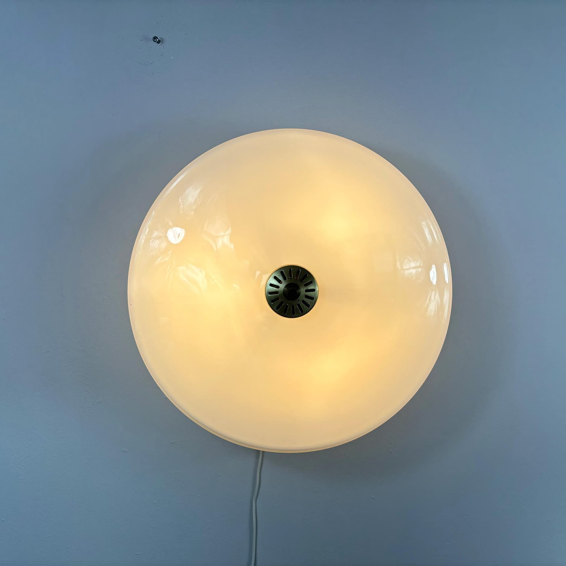 Milky White Opaline Glass Ceiling Lamp, Bauhaus, Germany, 1970s - 8988