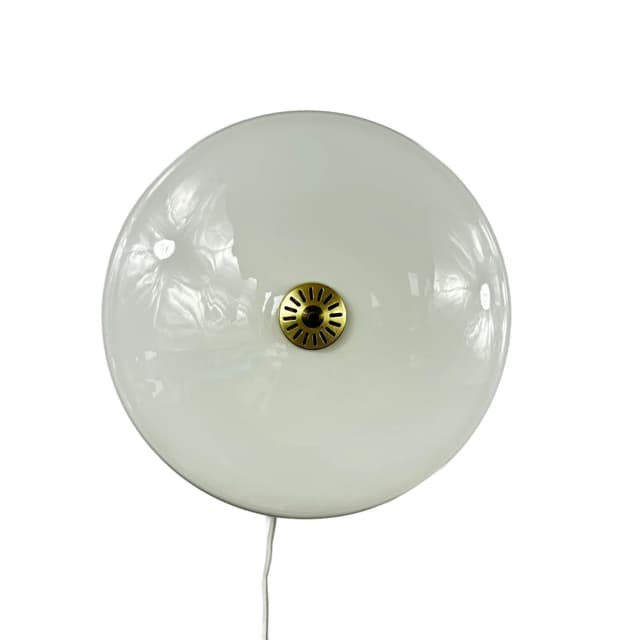 Milky White Opaline Glass Ceiling Lamp, Bauhaus, Germany, 1970s - DIMENSION