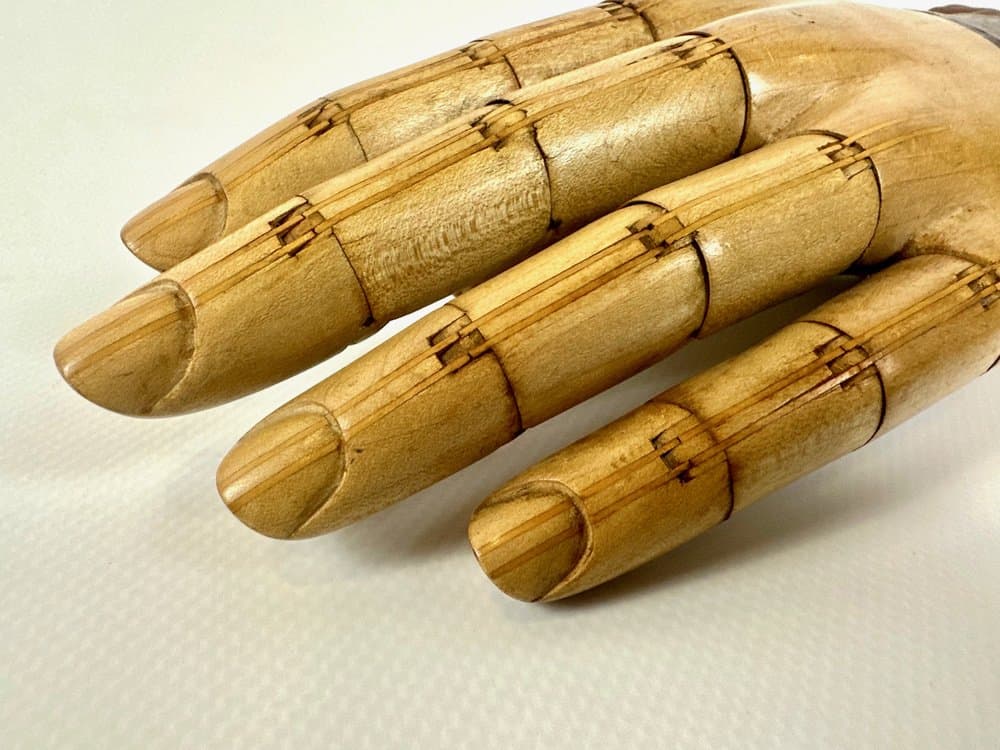 Proteza ręki damska wiktoriańska, brązowy jasny, skóra naturalna, drewno, Wielka Brytania, XIX w. - 149747