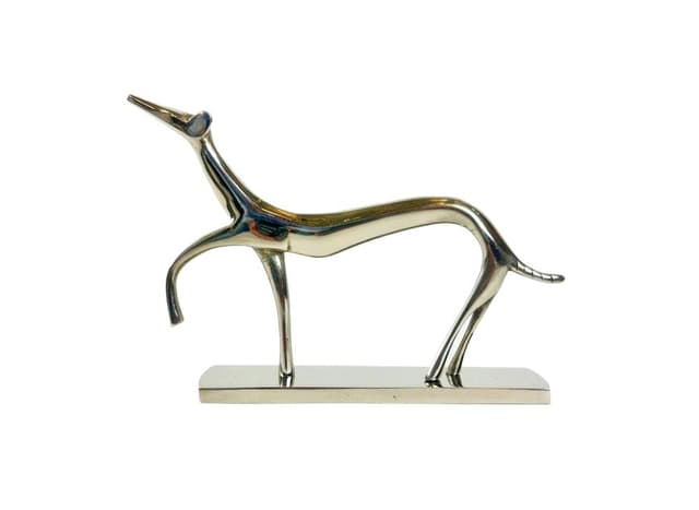 Figurka chart, Art déco, srebrny, mosiądz, proj. L. Hoenig, Węgry, lata 30. - WYMIARY