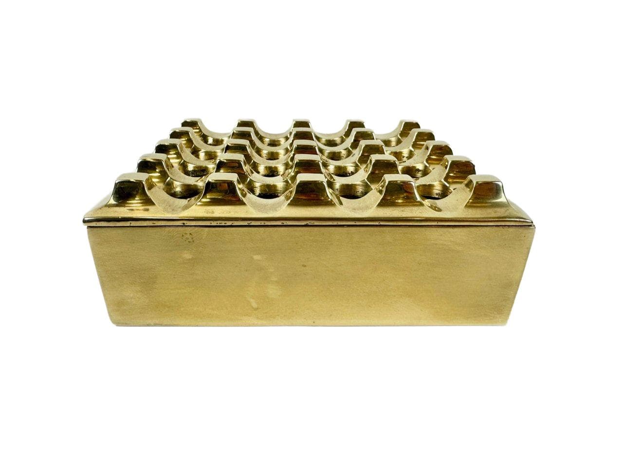 Popielniczka Ultima, złoty, mosiądz, Szwecja, lata 60.