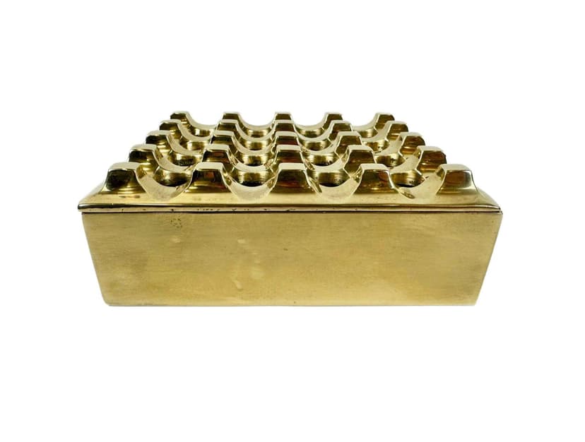 Popielniczka Ultima, złoty, mosiądz, Szwecja, lata 60.