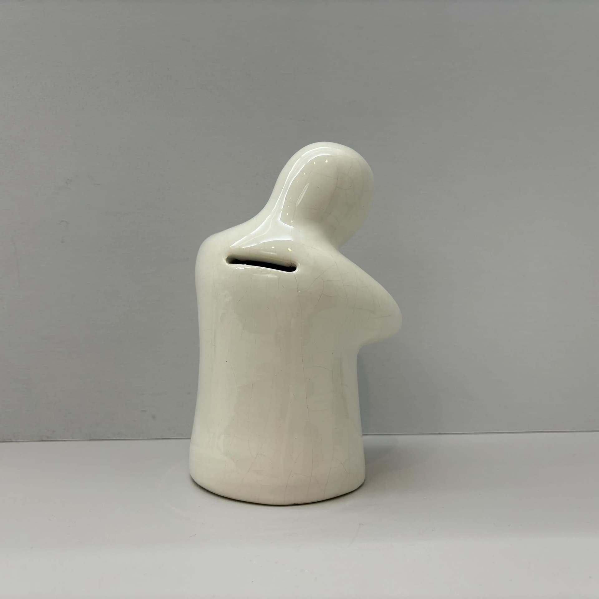 Piggy Bank Ghost, white ceramics, Germany, 1980s. - 8984