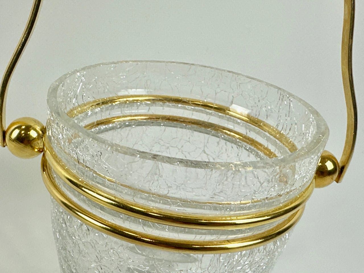 Ice bucket, transparent crystal glass, Belgium, 1960s. - 149793