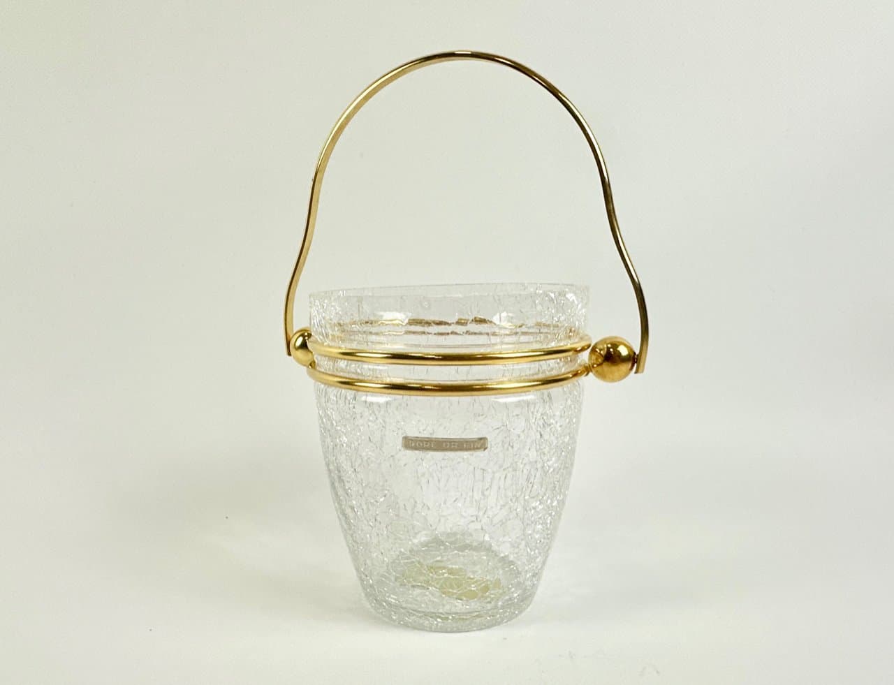 Ice bucket, transparent crystal glass, Belgium, 1960s. - 149797
