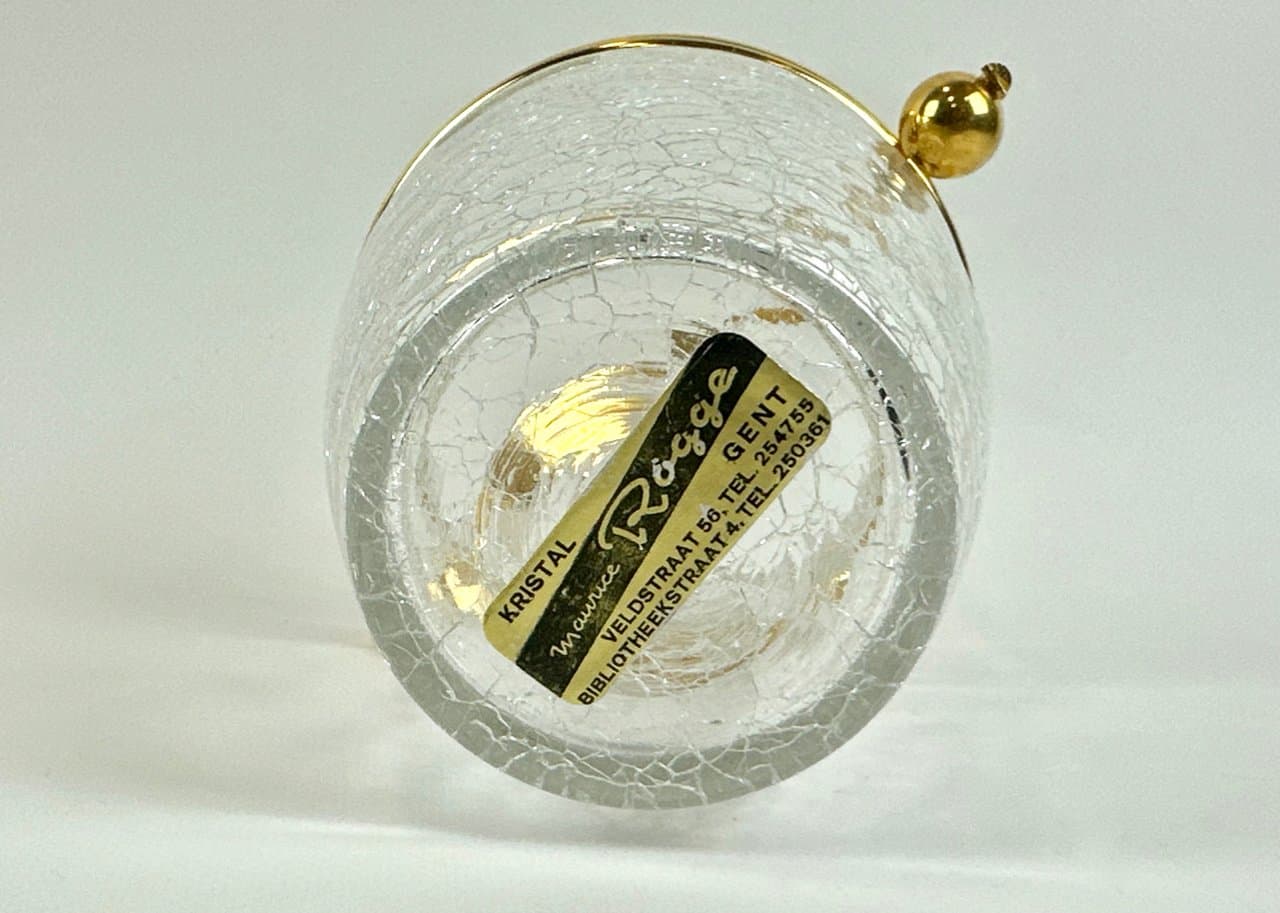 Ice bucket, transparent crystal glass, Belgium, 1960s. - 149795