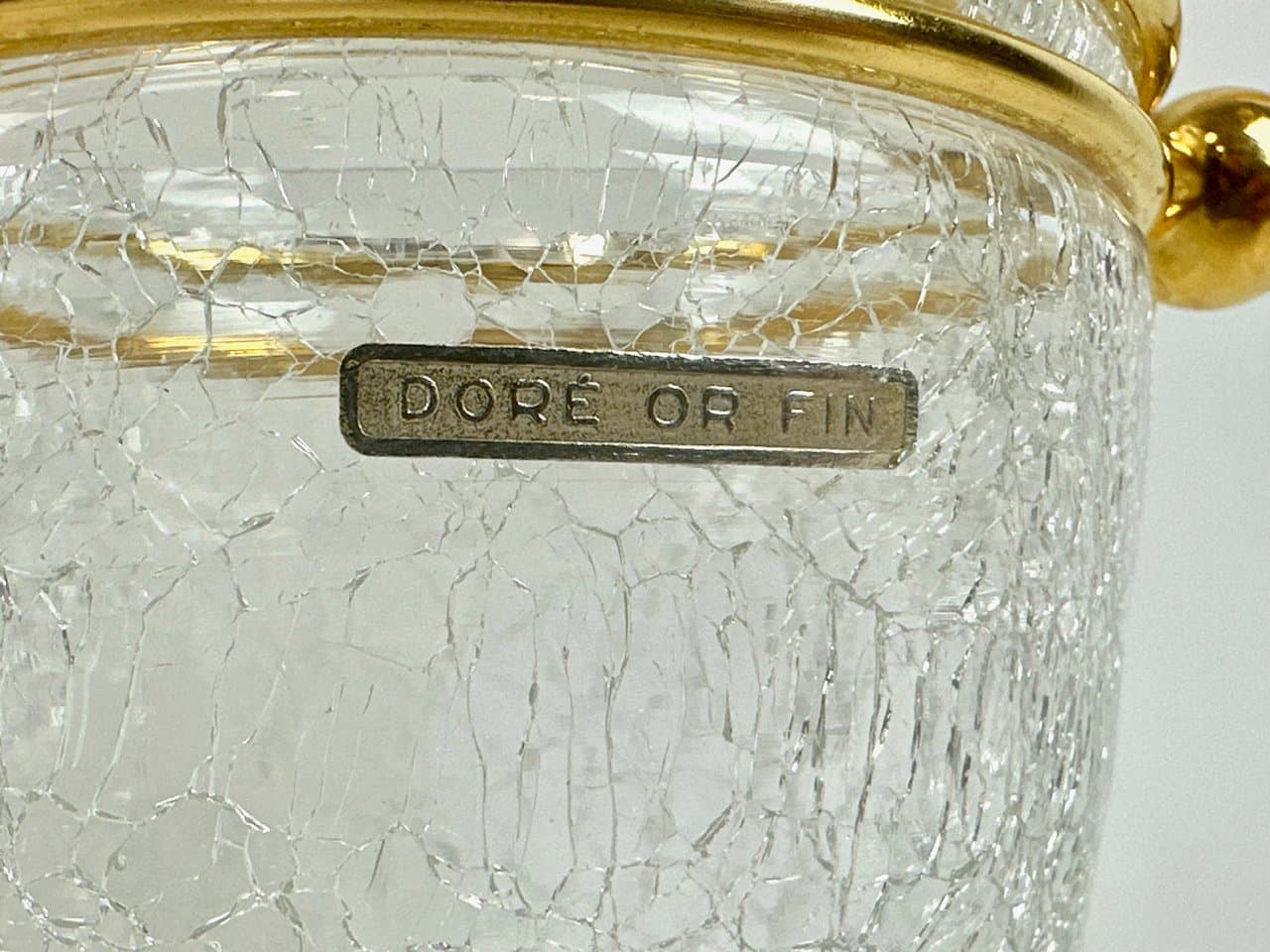 Ice bucket, transparent crystal glass, Belgium, 1960s. - 149792