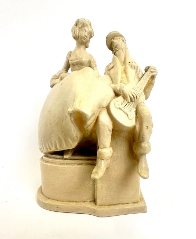 Figurka flirt przy gitarze, kość słoniowa, ceramika, Czechy, lata 50. - 149801