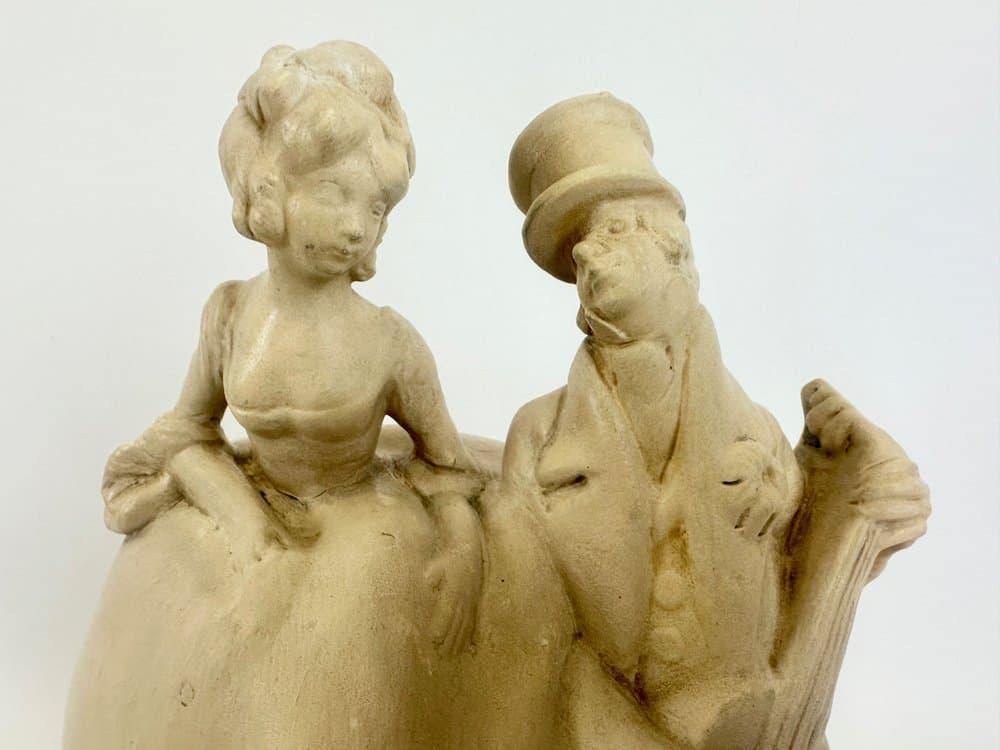 Figurka flirt przy gitarze, kość słoniowa, ceramika, Czechy, lata 50. - 149798