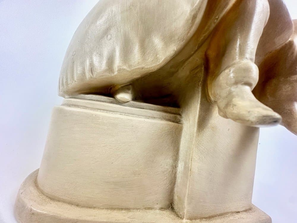 Figurka flirt przy gitarze, kość słoniowa, ceramika, Czechy, lata 50. - 149805