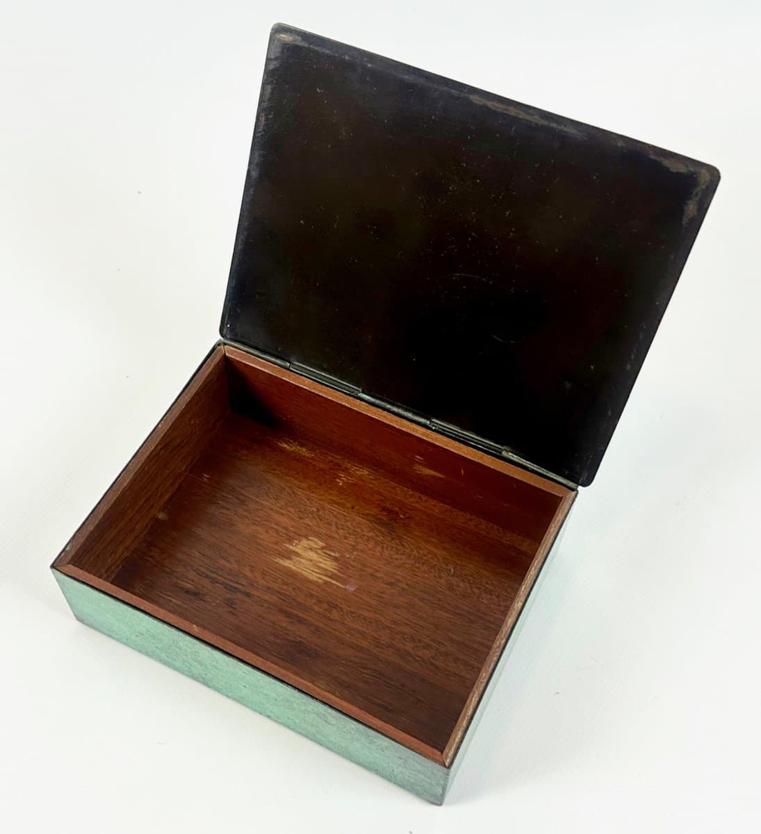 Pudełko na biżuterię Ikora, zielony, mosiądz, WMF, Niemcy, lata 30. - 149826