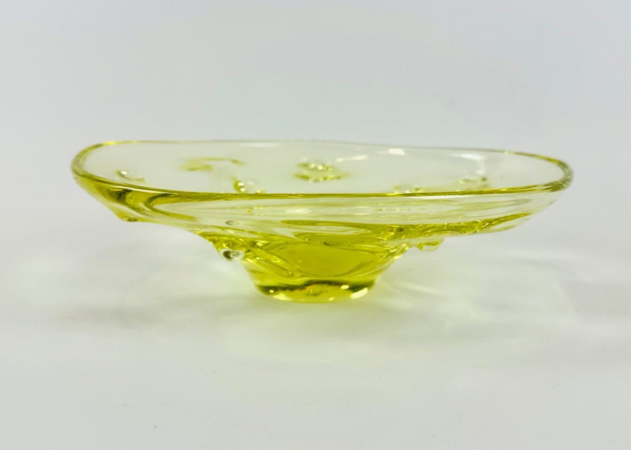 Bowl, yellow glass, by J. Hospodka, Czech Republic, 1960s. - 149837