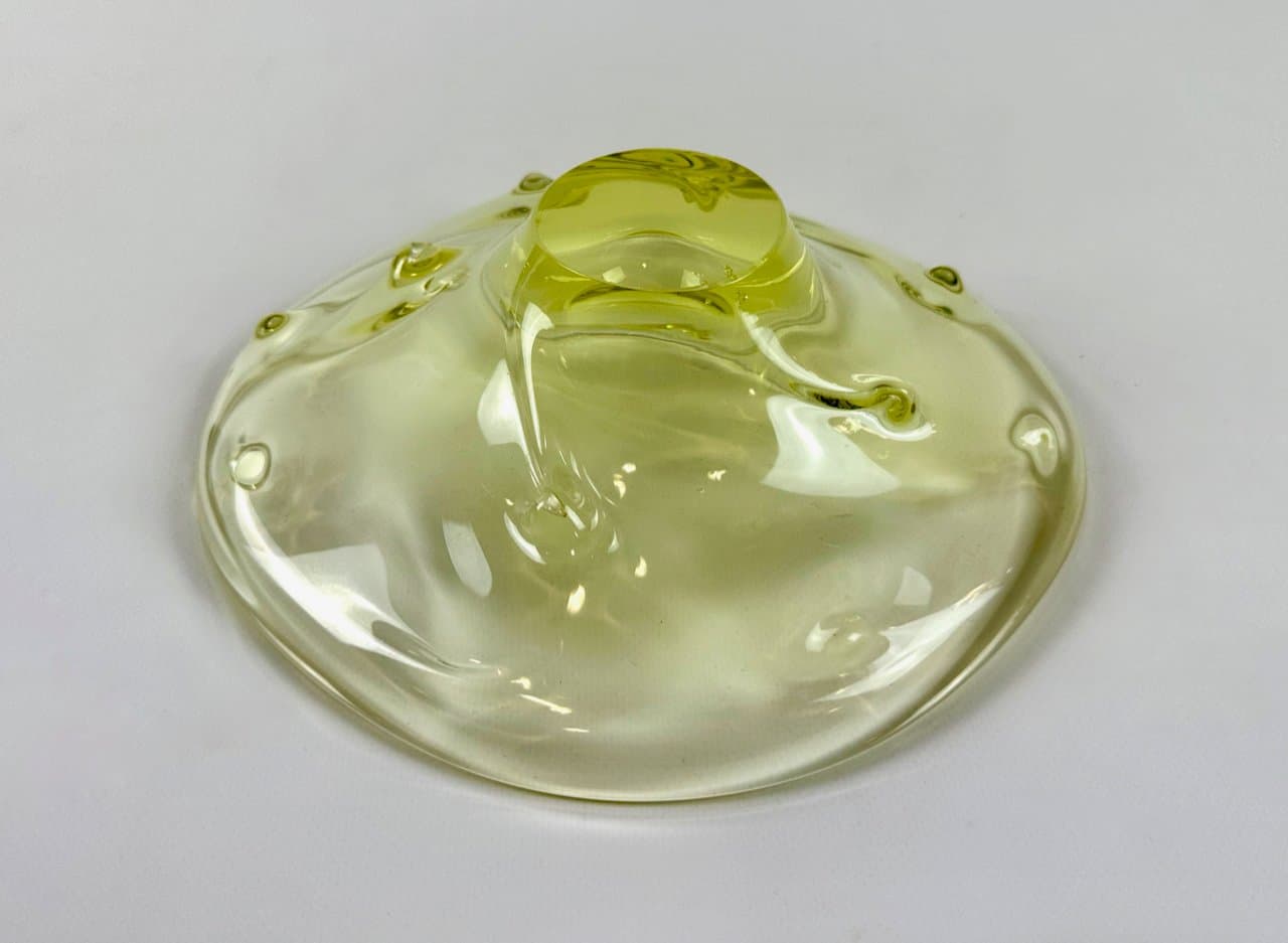 Bowl, yellow glass, by J. Hospodka, Czech Republic, 1960s. - 149841