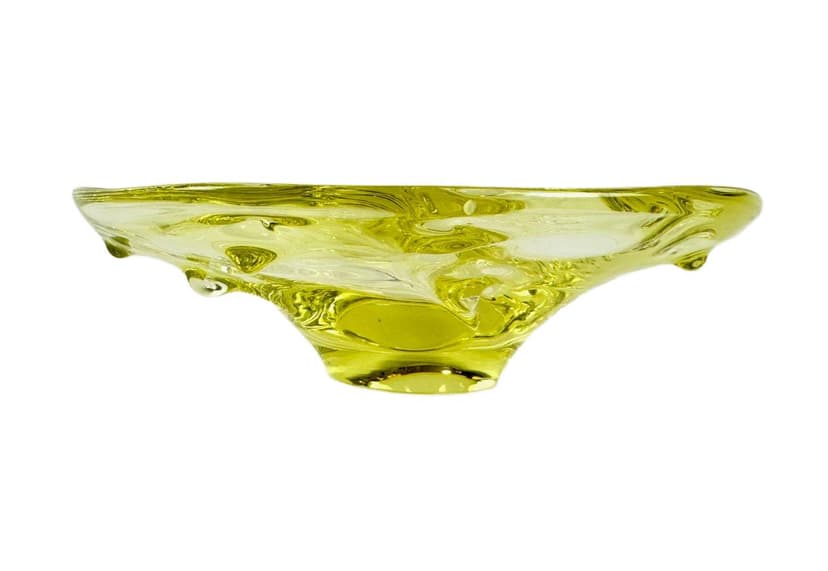Bowl, yellow glass, by J. Hospodka, Czech Republic, 1960s.