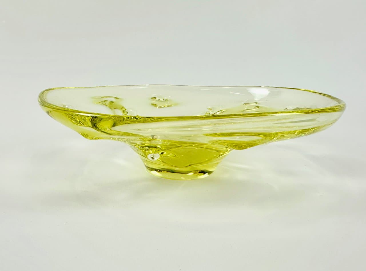 Bowl, yellow glass, by J. Hospodka, Czech Republic, 1960s. - 149843