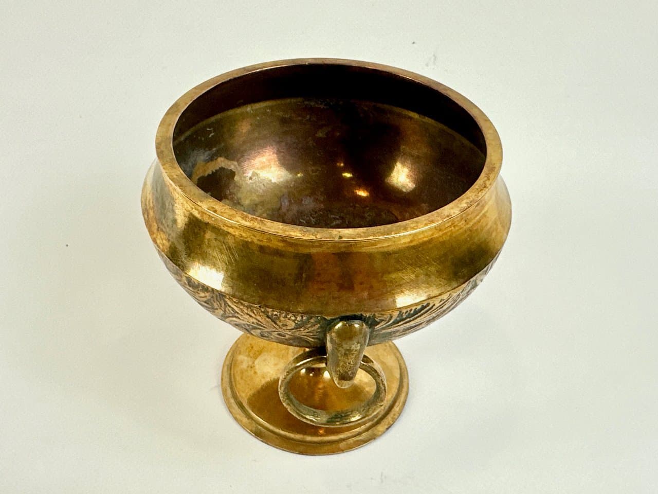 Pedestal bowl, Neo-Classical, golden brass, Denmark, 1950s - 149867