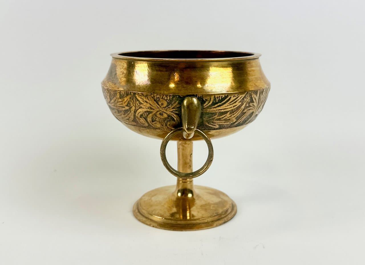 Pedestal bowl, Neo-Classical, golden brass, Denmark, 1950s - 149864