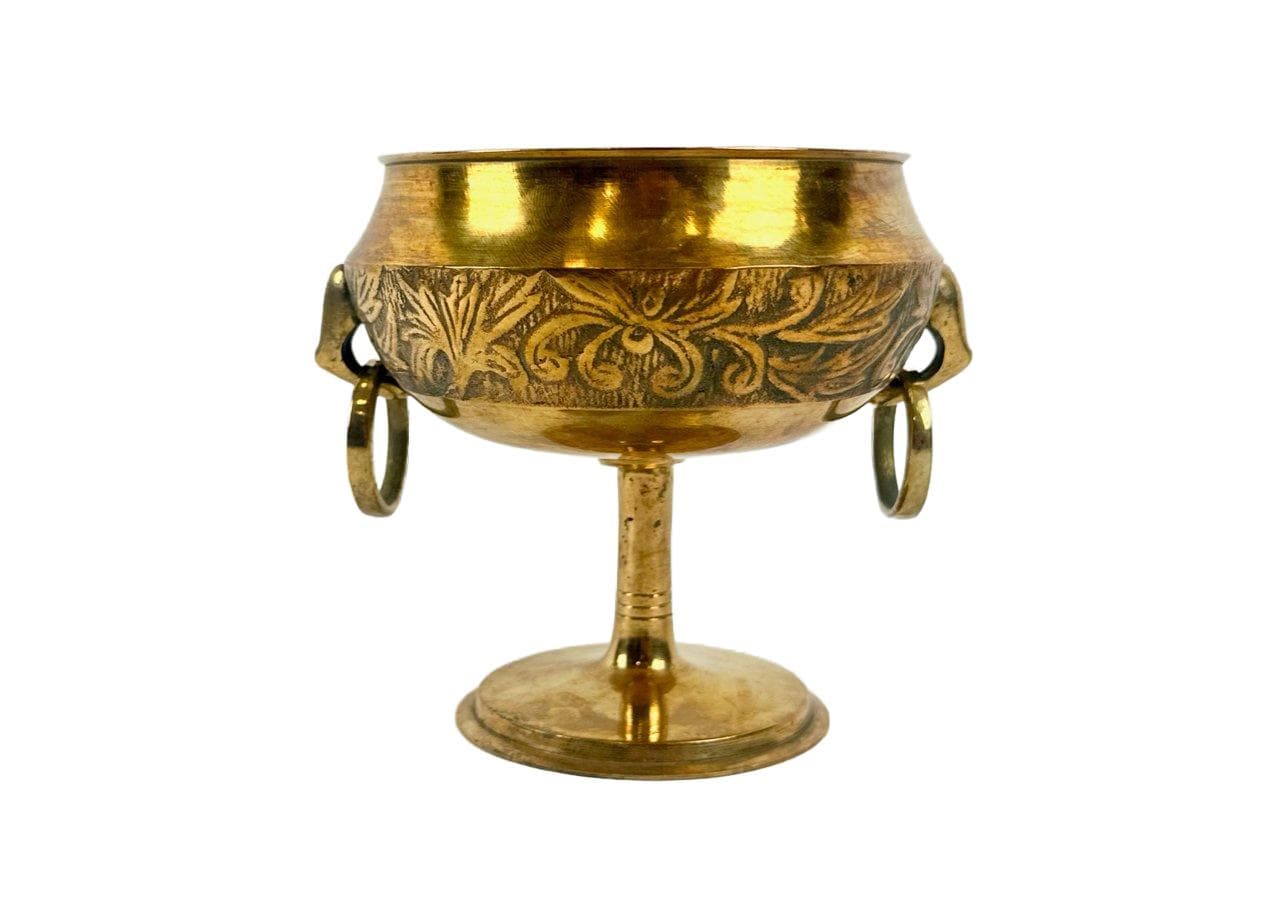 Pedestal bowl, Neo-Classical, golden brass, Denmark, 1950s - 148254