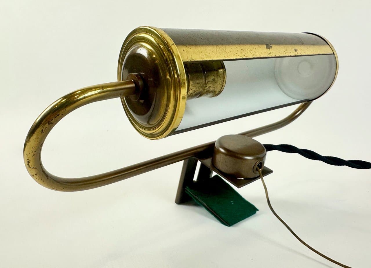 Lampa fortepianowa Art déco, złoty, mosiądz, Niemcy, lata 30. - 149872