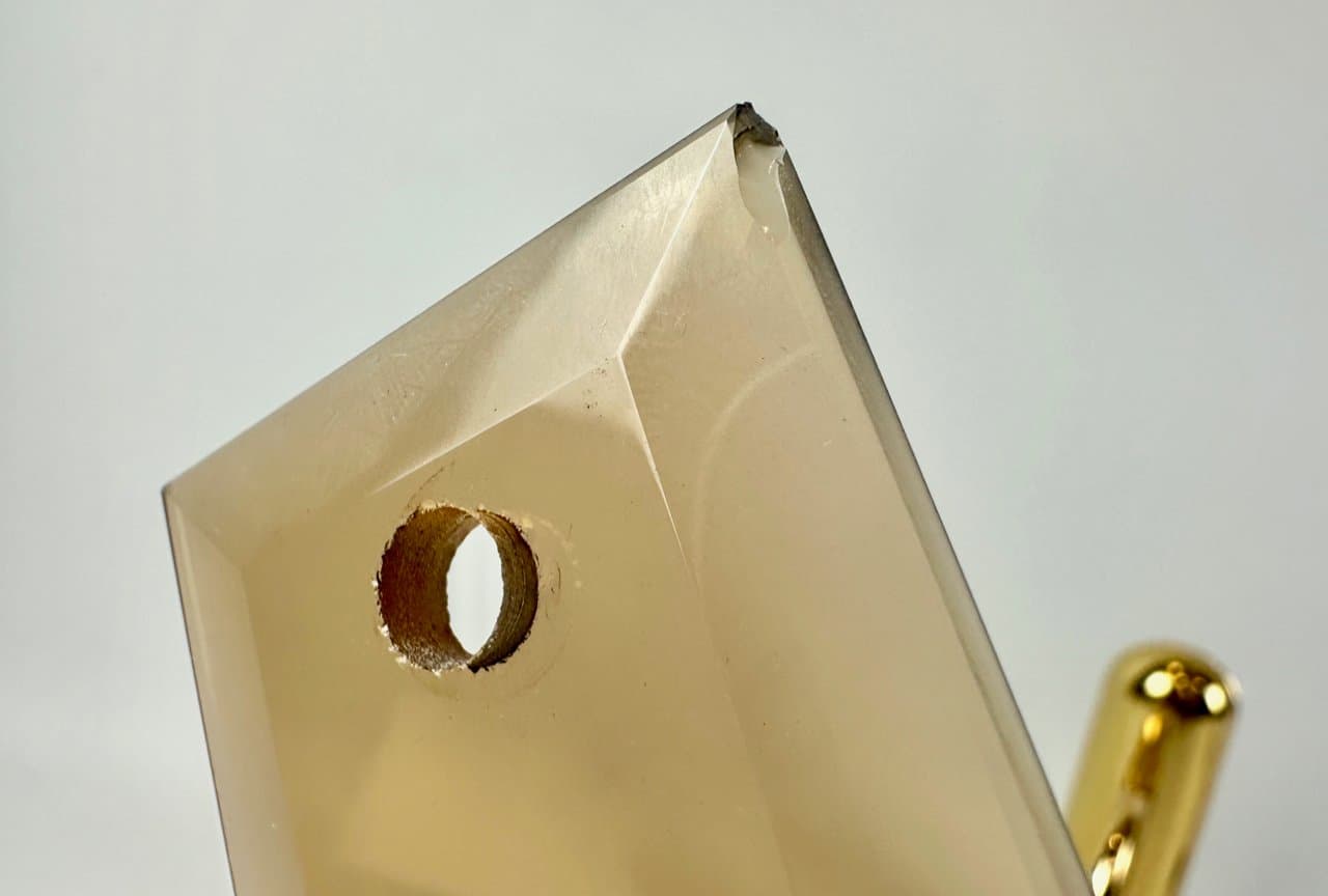 Para kinkietów Model 1720/1, złoto, szkło przydymione, Szwecja, lata 70. - 149943