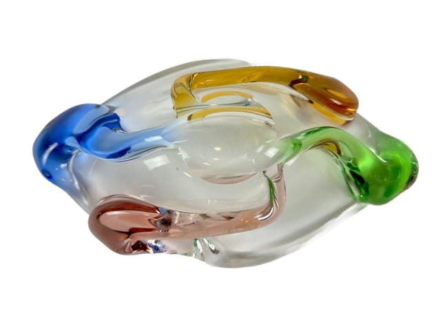 Popielniczka Rhapsody, multikolor, szkło, proj. F. Zemek, Czechy, lata 60. - WYMIARY