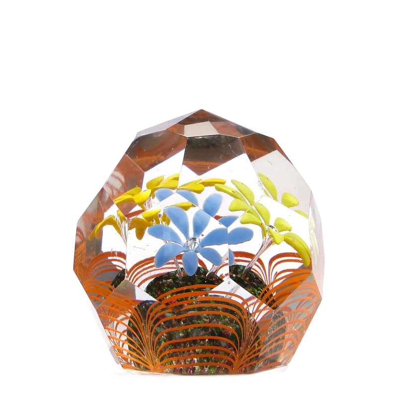 Przycisk do papieru, secesja, transparentny, kryształ, Austro-Węgry, początek XX w.