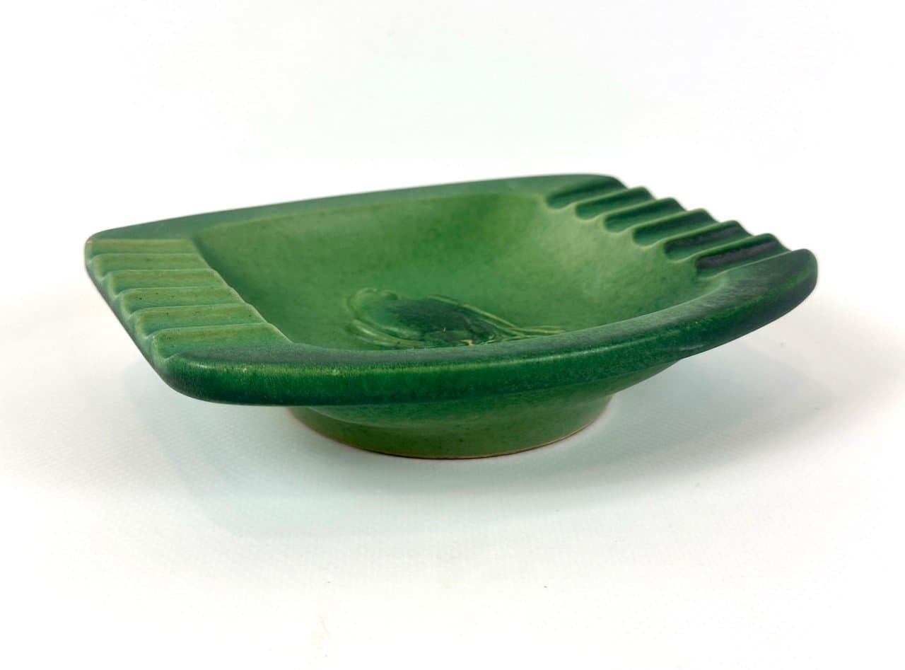 Popielniczka Art Deco, zielona, ceramika, Dania, lata 40. - 149952