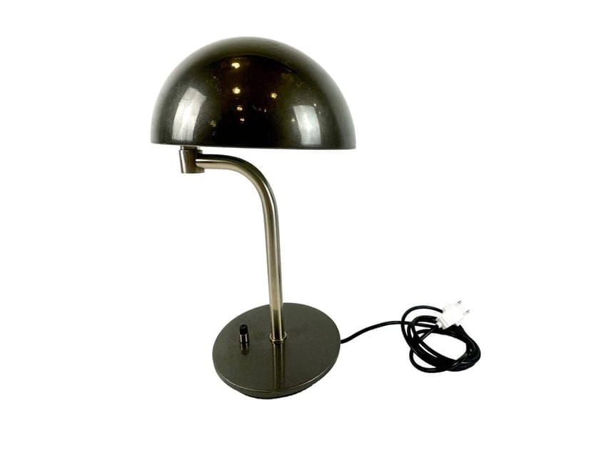 Desk lamp, grey olive, metal nickel, Spain, 1970s