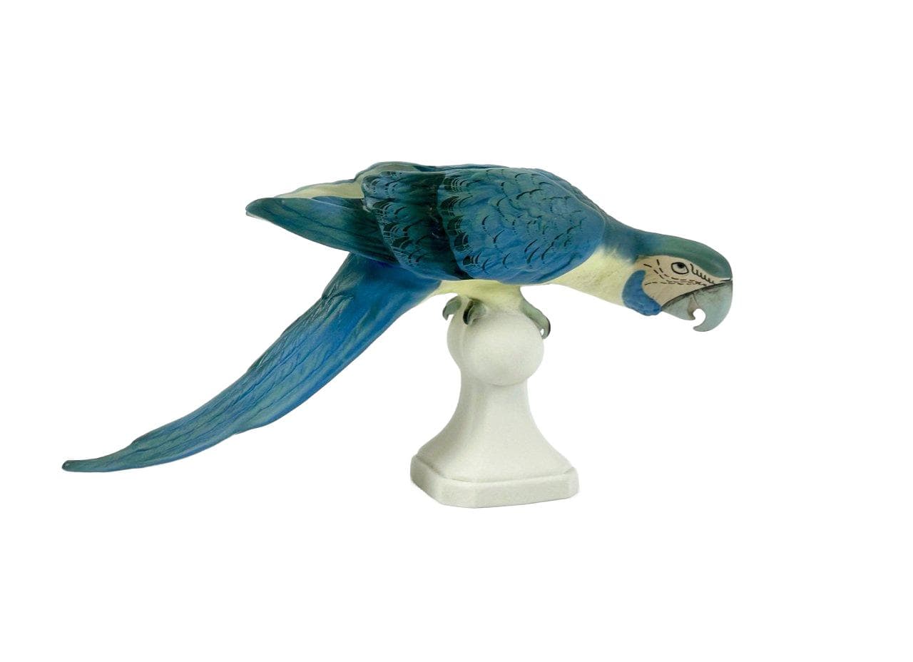 Figurka papuga, turkus, porcelana, Royal Dux Bohemia, Czechosłowacja, lata 60. - 148266