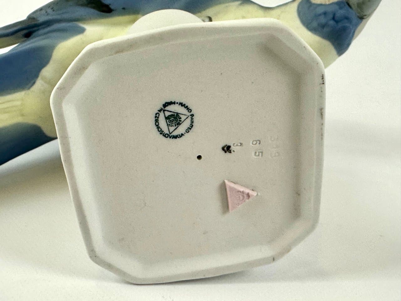 Figurka papuga, turkus, porcelana, Royal Dux Bohemia, Czechosłowacja, lata 60. - 149974