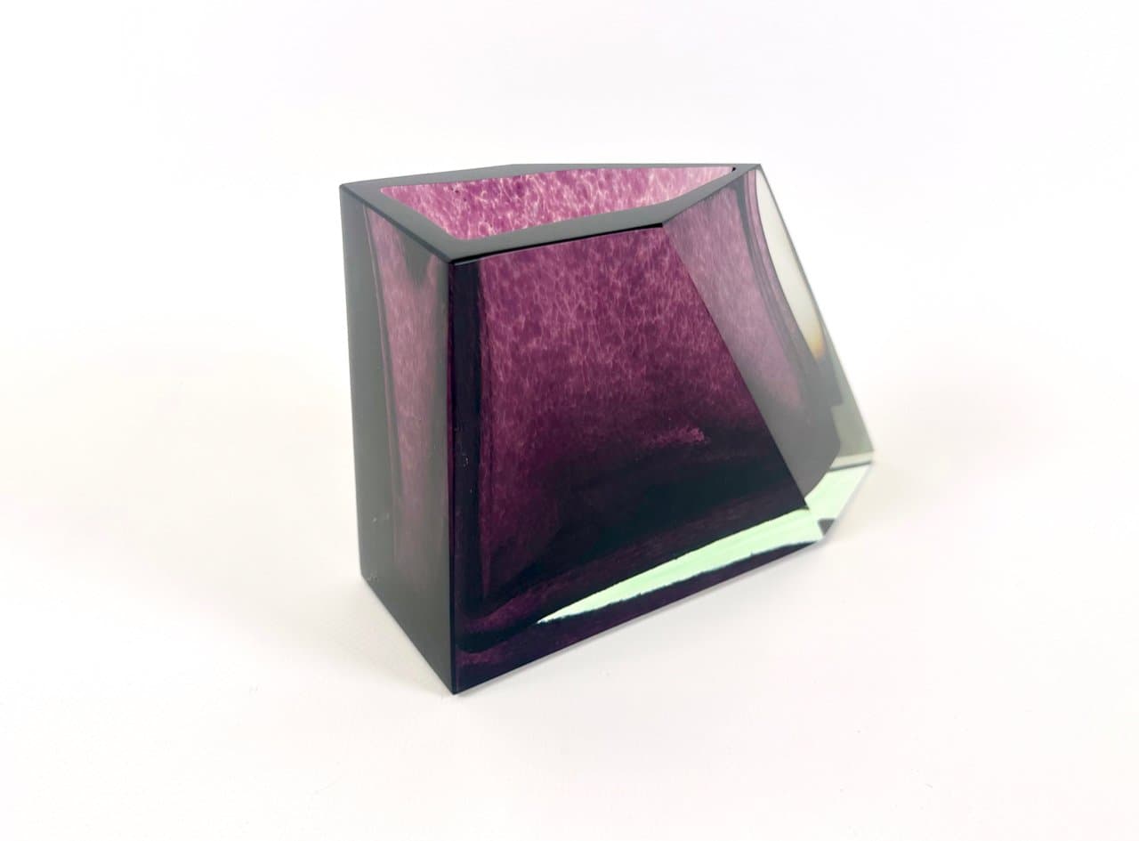 Wazon Bohemian, fioletowy, kryształ, Czechy, lata 60. - 150031