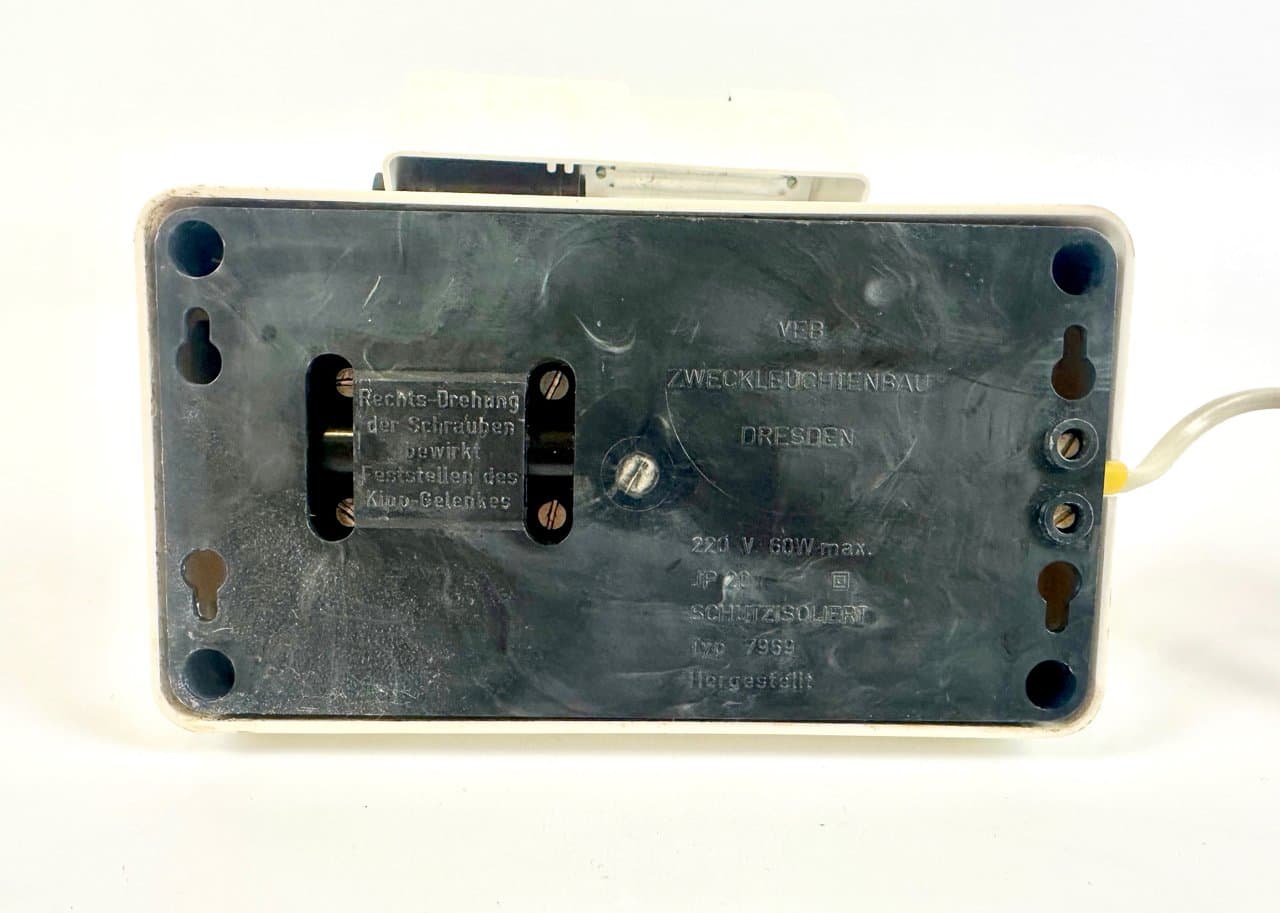 Lampa biurkowa, ivory white, bakelit, metal, Niemcy, lata 50. - 150048