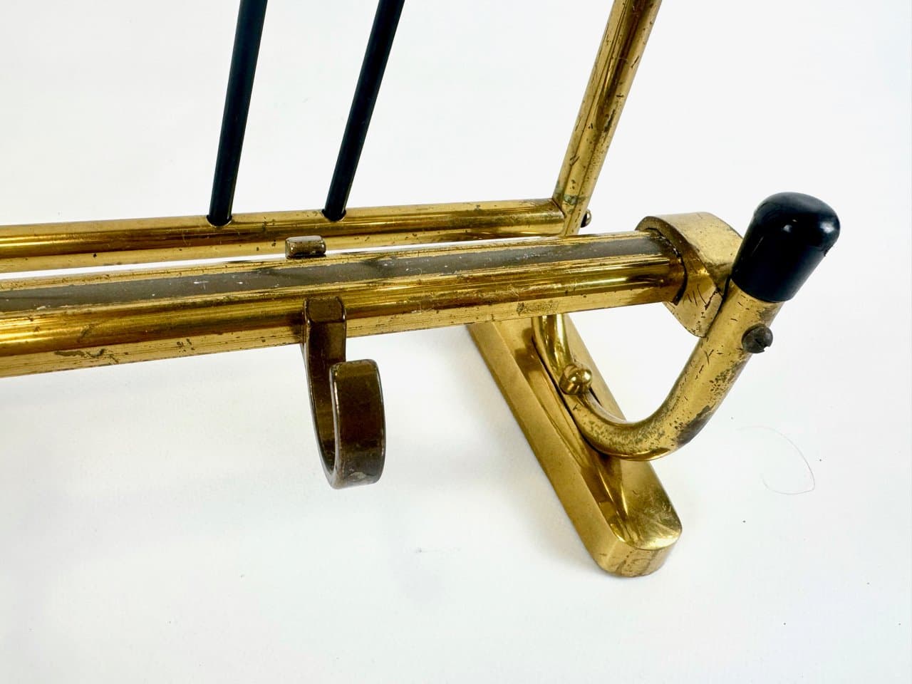 Wall-mounted coat and hat rack, golden brass, Germany, 1960s. - 150073