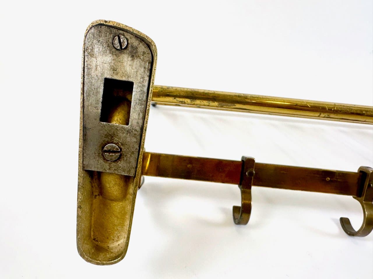 Wall-mounted coat and hat rack, golden brass, Germany, 1960s. - 150071