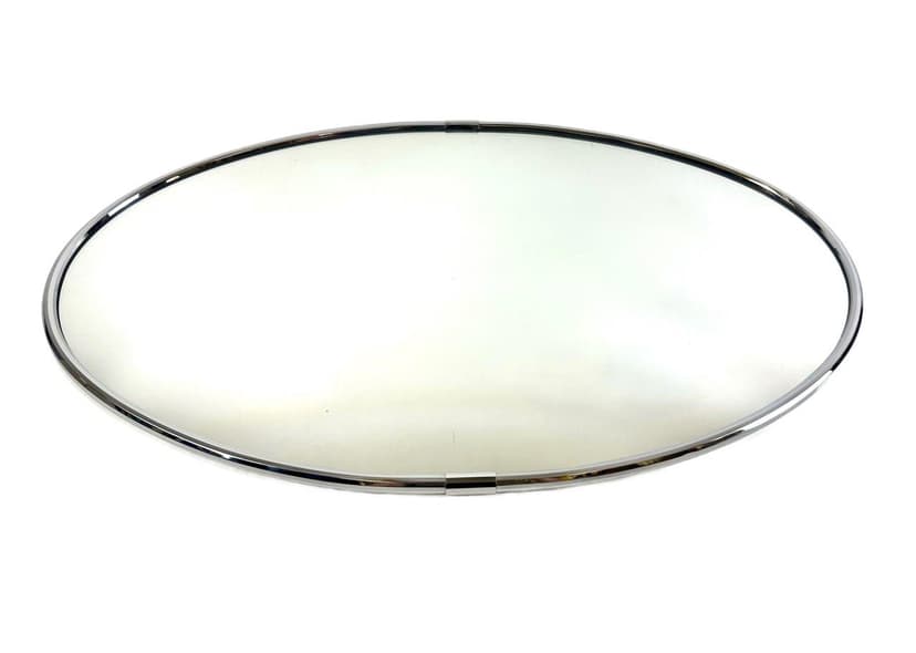 Elliptical Wall Mirror, crystal glass, silver nickel-plated steel, Germany, 1970s