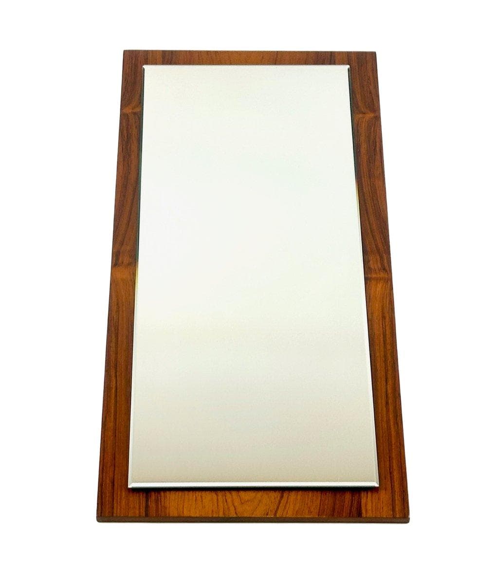 Wall Mirror, brown glass, rosewood, Germany, 1960s